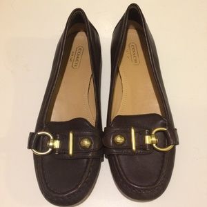Coach “Elkie” Brown Leather Loafers F2070